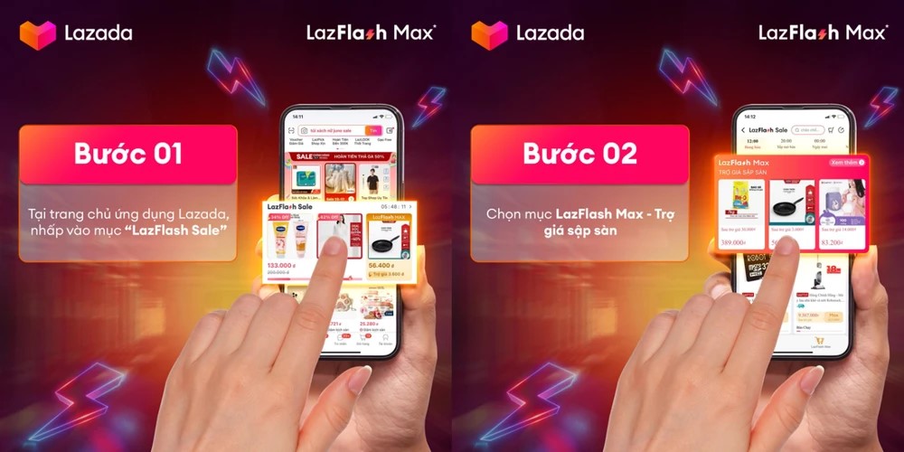 Cách sử dụng khuyến mãi trợ giá LazFlash Max 