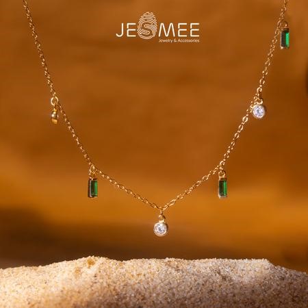 Dây chuyền bạc 925 Sparkling Pieces JESMEE khối hình đính đá lấp lánh