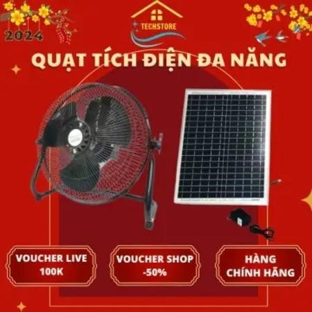 Quạt Tích Điện Năng Lượng Mặt Trời đa năng pin trâu chạy 8-9 giờ 