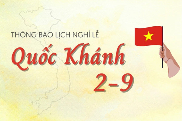 Thông báo lịch nghỉ lễ Quốc Khánh 2/9