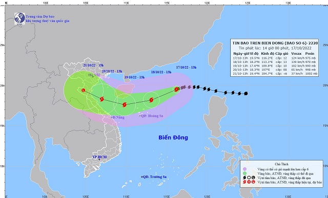 Diễn biến thời tiết trên biển 