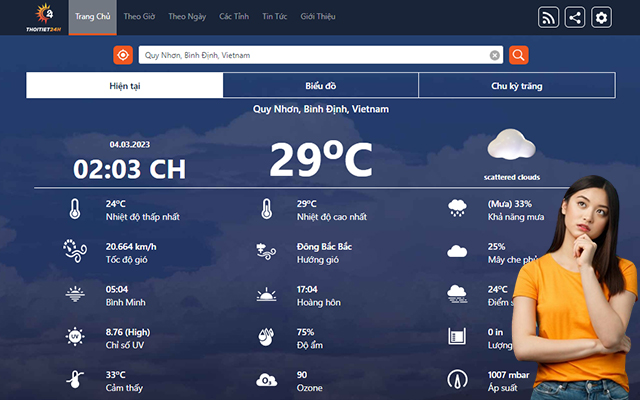 Theo dõi thời tiết Quy Nhơn tháng 1 chi tiết tại Thời tiết 24h