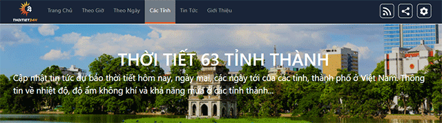 Cập nhật tình hình thời tiết 63 tỉnh thành tại Thoitiet24h.vn